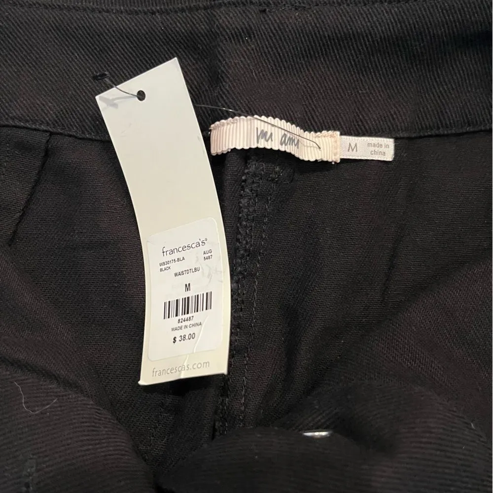 New Mi Ami Black Jean Denim Button Front Mini Skirt Sz M Women’s - Image 6