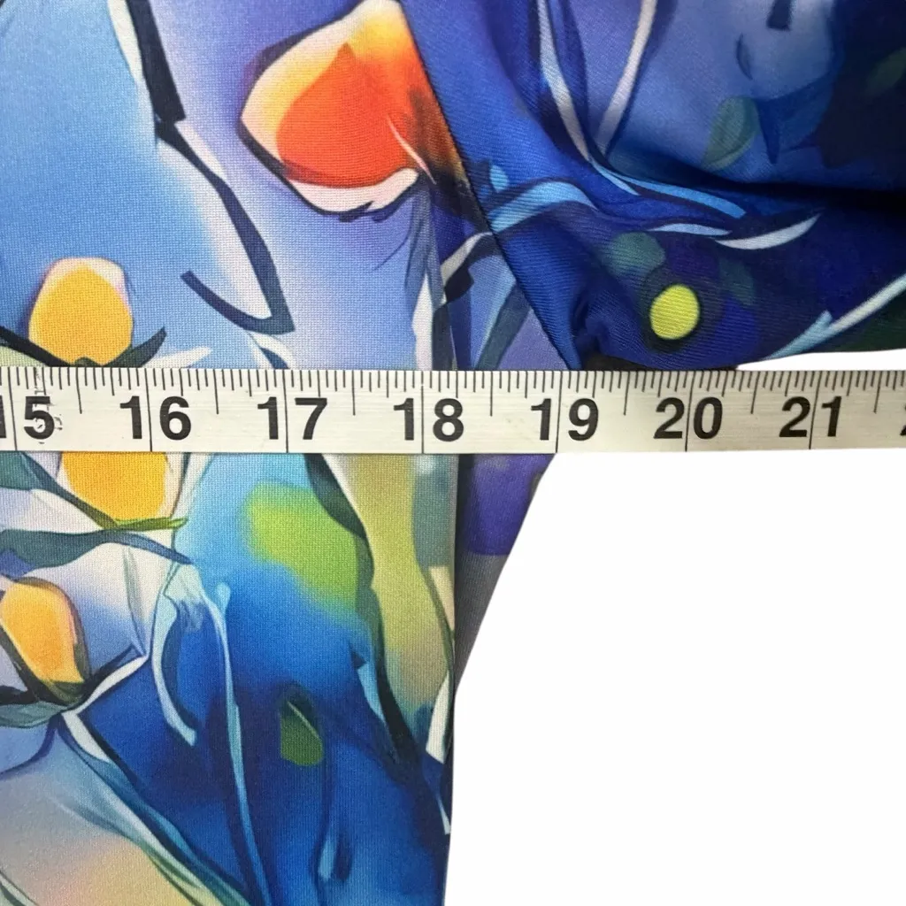 Women’s XL Floral Multicolor Dress Garden Boho Artsy Stretch Whimsy Red - Image 5