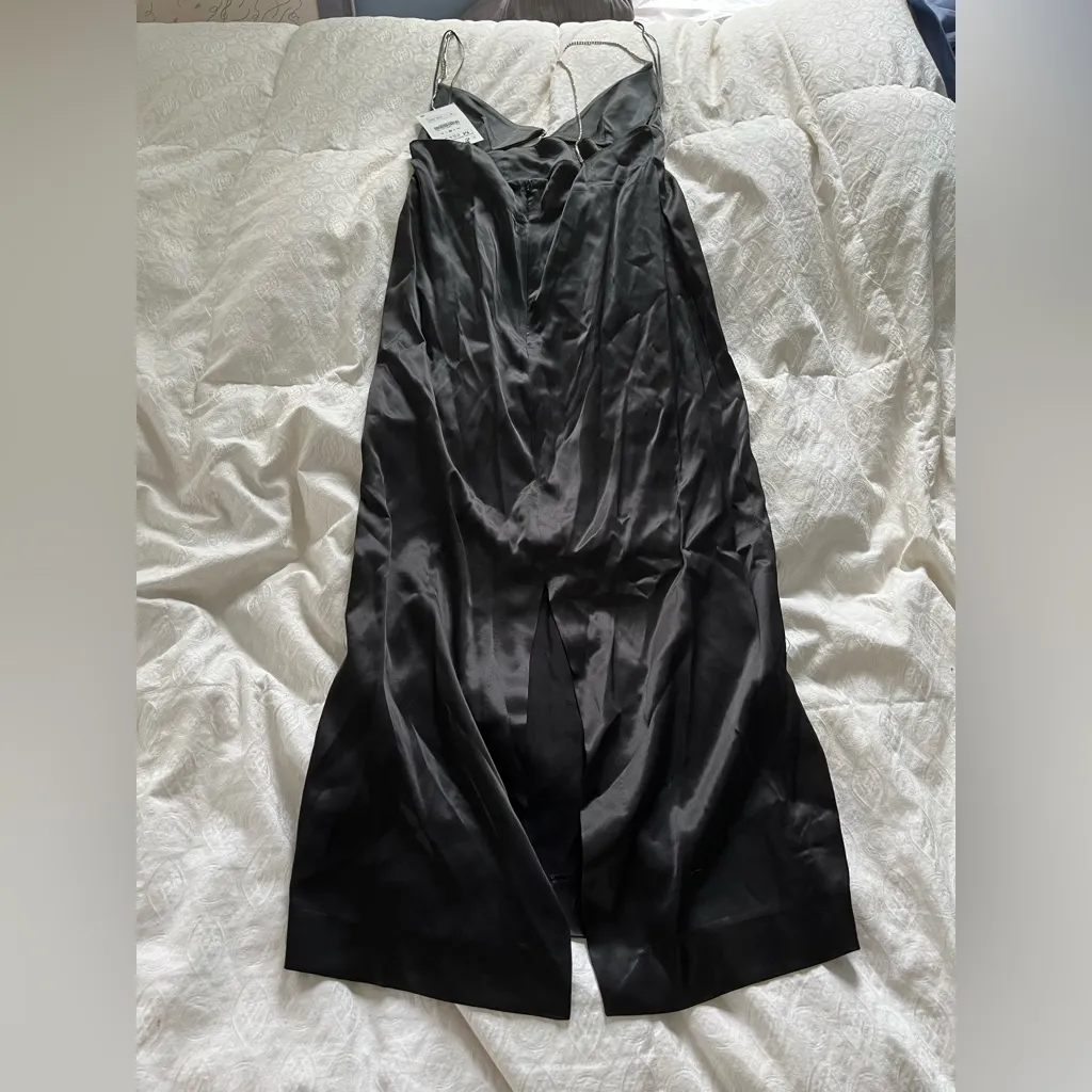 NWT: Zara Black Satin Evening Dress - Image 6