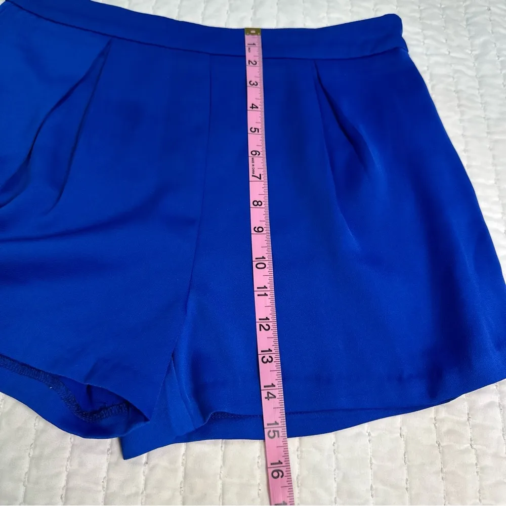 Missguided Casual Women's High Waist Royal Blue Neutral Shorts with Side Zipper - Image 3