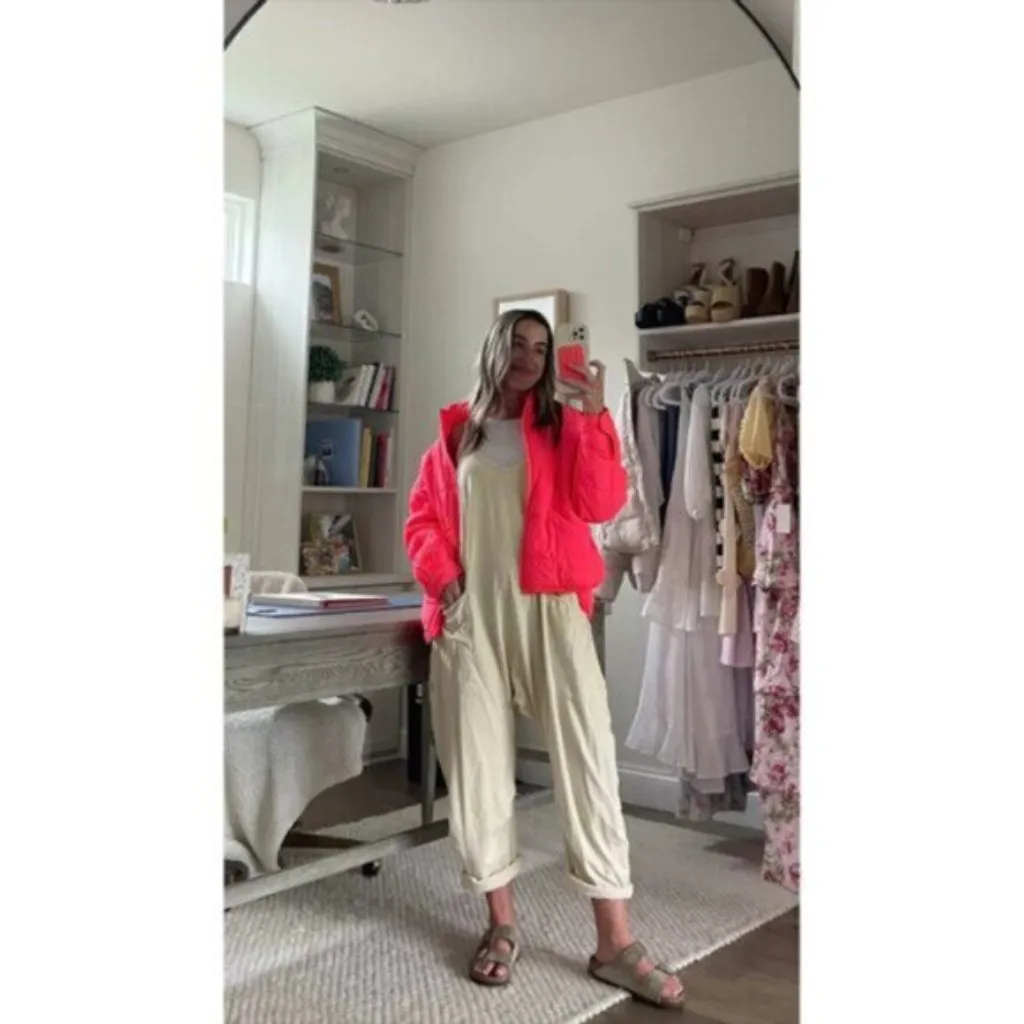 FREE PEOPLE Movement Pippa Packable Puffer in Hot Watermelon Size Large NWT Pink - Image 4