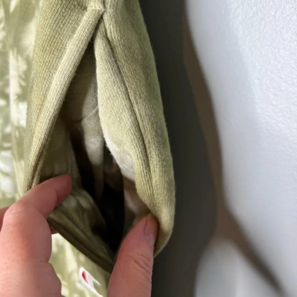 Champion reverse weave green tie dye pull on lounge pants pockets size XS - Image 4