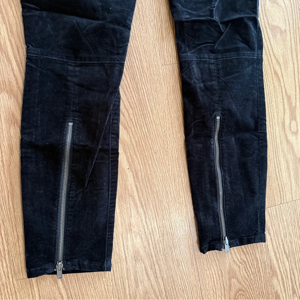 Gap 1969 Womens Always Skinny Velvet Pants Size 28R Black Zipper Accents - Image 10
