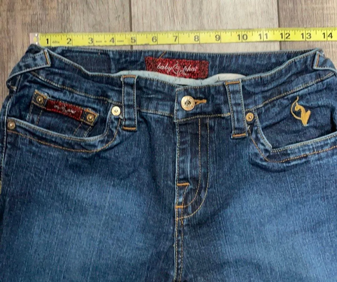 Baby Phat boot cut jeans embroidered pockets 9 - Image 4