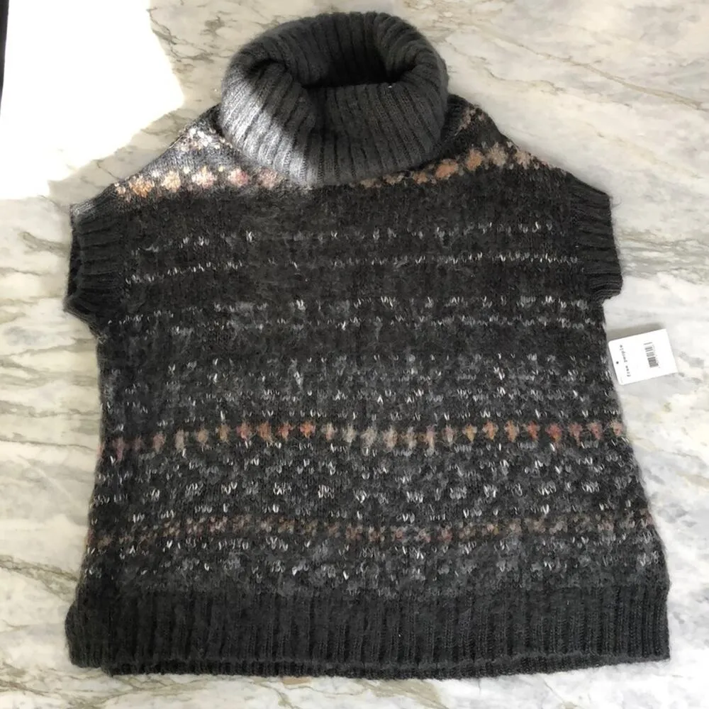 Free People Womens Snow Bunny Wool Blend Slouchy Fair Isle Sweater Top Size XS - Image 8