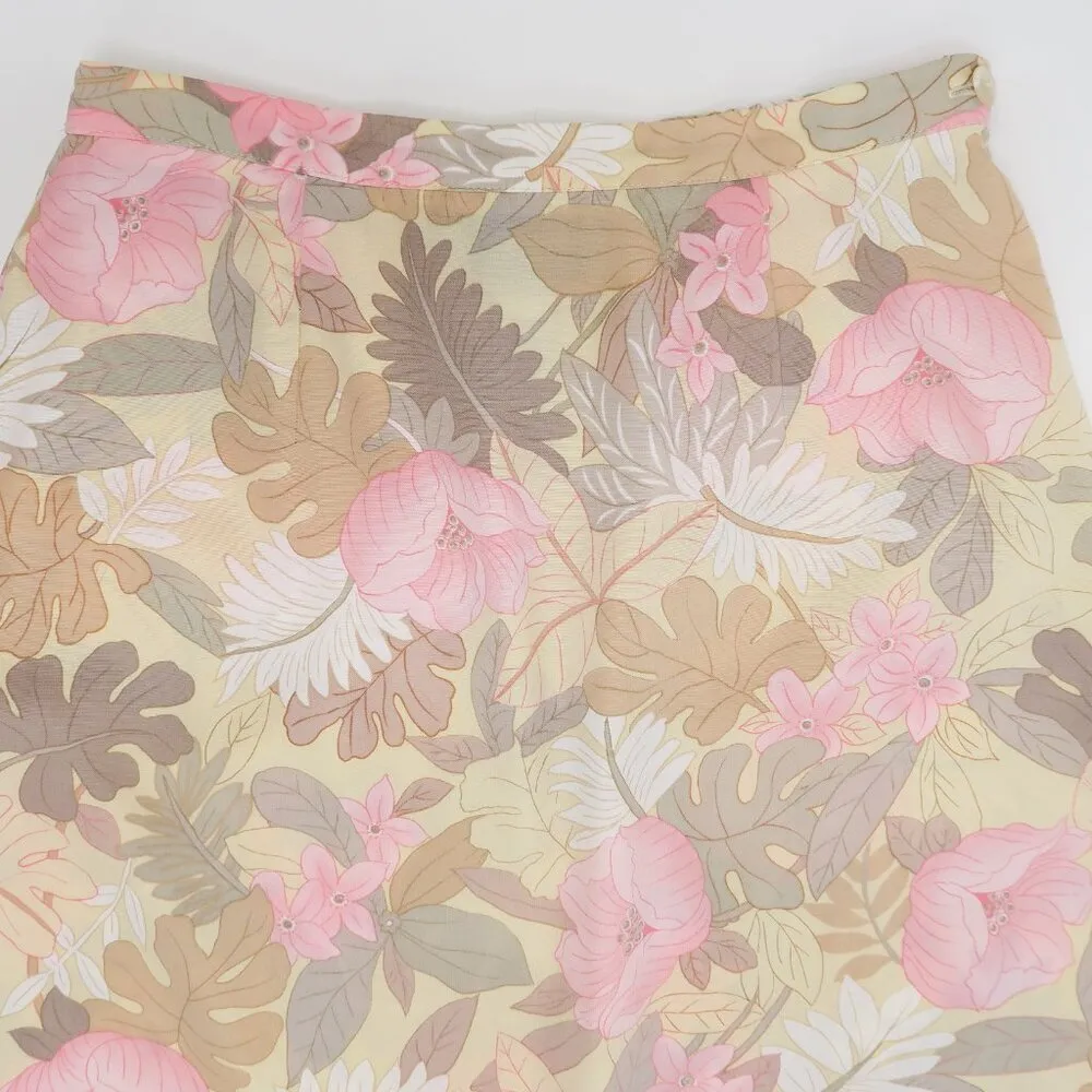 Vintage 90s Sag Harbor Pink Hawaiian Floral Maxi Skirt - Image 4