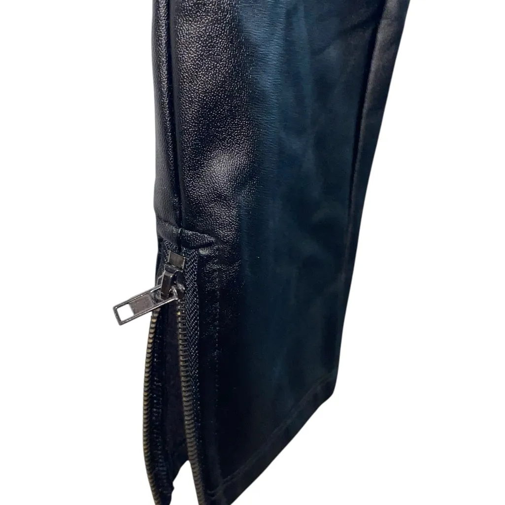 Guess  black faux leather leggings classic goth emo rocker basic fall edgy - Image 3