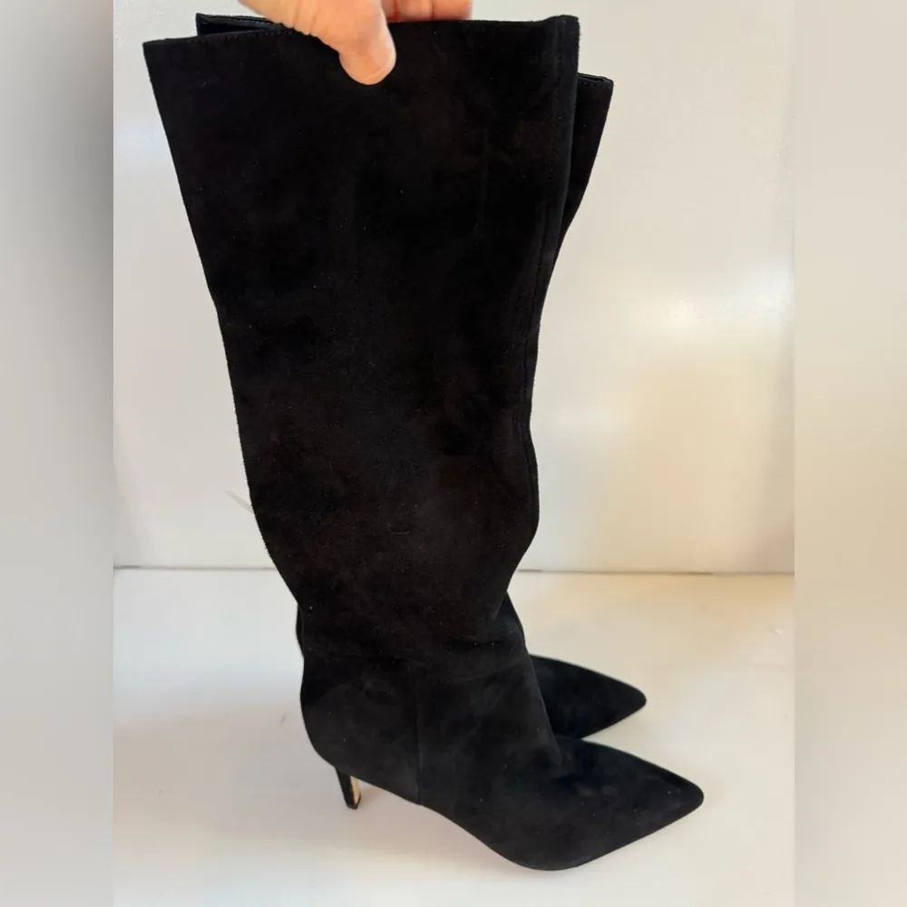 Marc Fisher Zadia Black Suede Tall Knee-High Boots - NEW - MSRP $299.00 Size 10 - Image 3