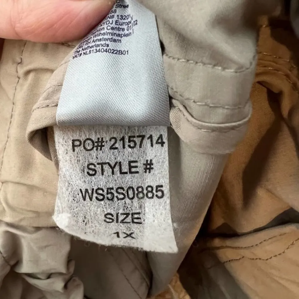 NYDJ Brushed Twill Anorak tan beige Plus Size hooded pockets zipper Jacket 1X - Image 13