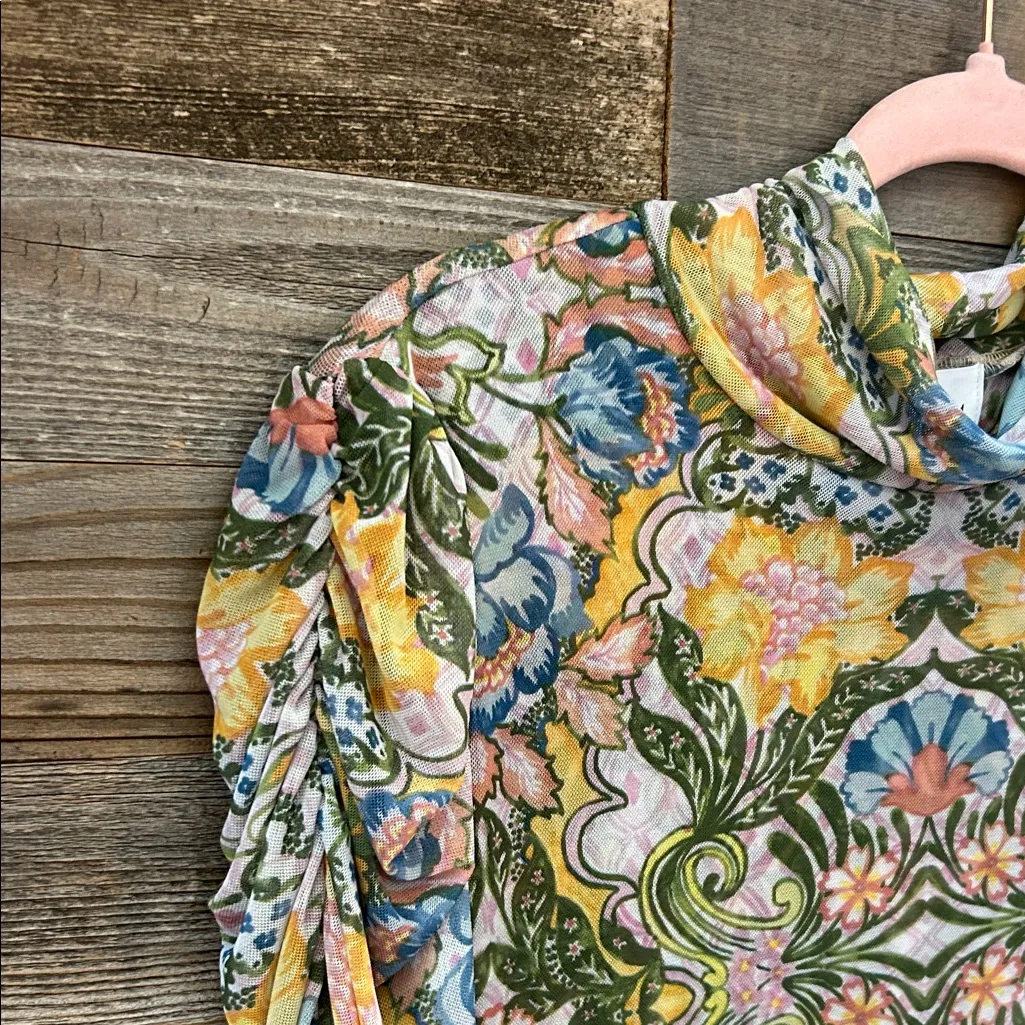 Misa Los Angeles Storms Mesh Mini Dress in Electric Ditsy Mesh Print Small NWT - Image 5