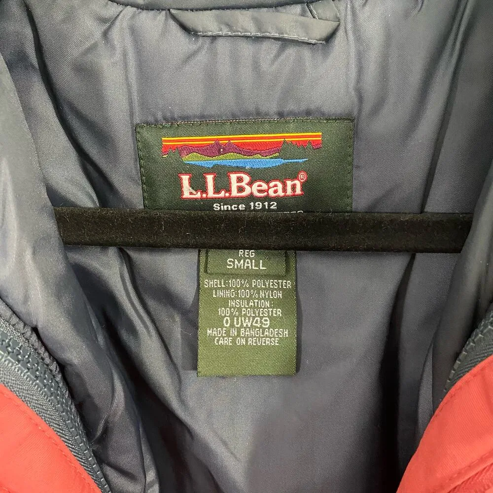 LL Bean Women's Red 2 In 1 Insulated Parka Hooded Jacket Size Small - Image 6