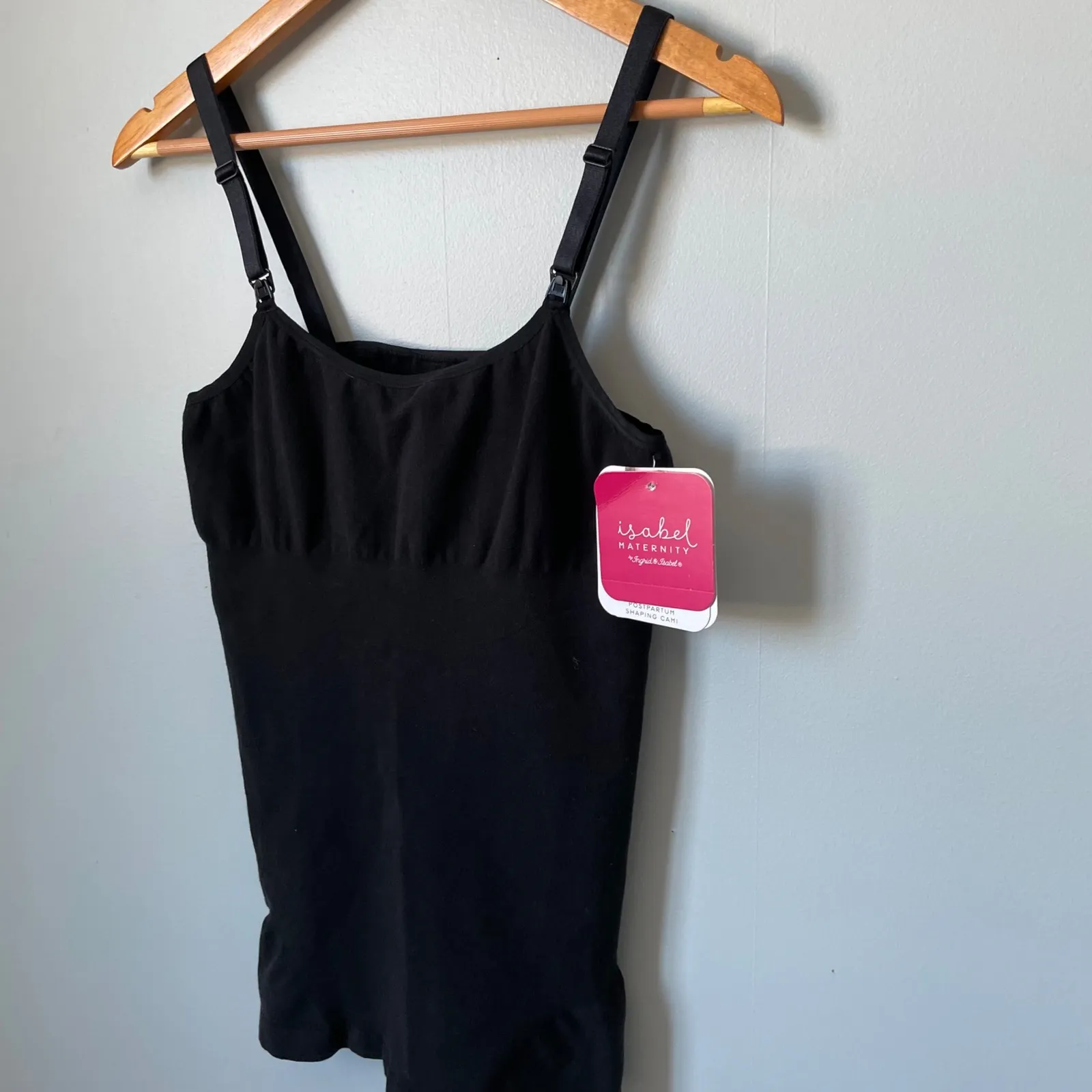 Isabel Maternity by Ingrid & Isabel Black Shaping Nursing Cami Tank Top XL - Image 3