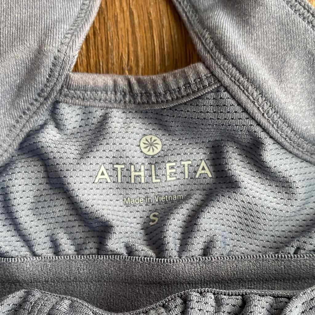 Athleta Jaya Twist Front Athletic Tank Top Gray Women’s Size Small - Image 3