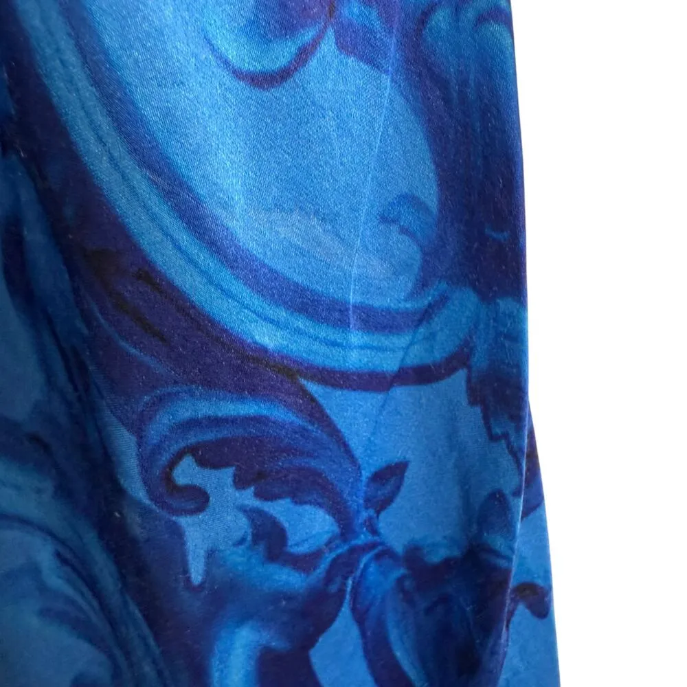 AllSaints Alexia Isabella Blue Tie Dye Asymmetric Sleeveless Midi Dress Size 4 - Image 9