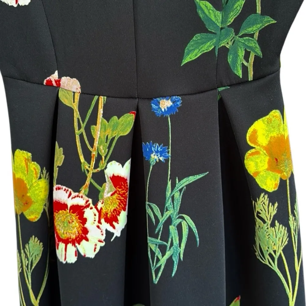 NWT ASOS Black Floral Full Skirt Midi Dress Size 4 - Image 5