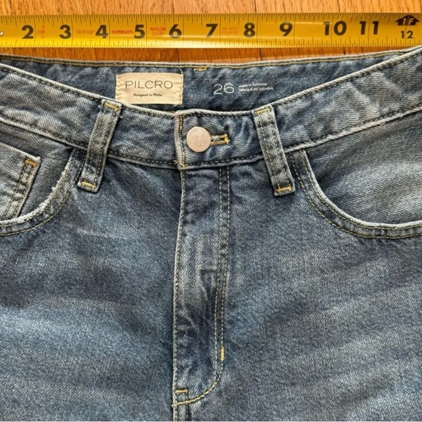 PILCRO|ANTHROPOLGIE Jeans 26 Slim Boyfriend Missy Classic Wash Relaxed High Rise Blue - Image 10