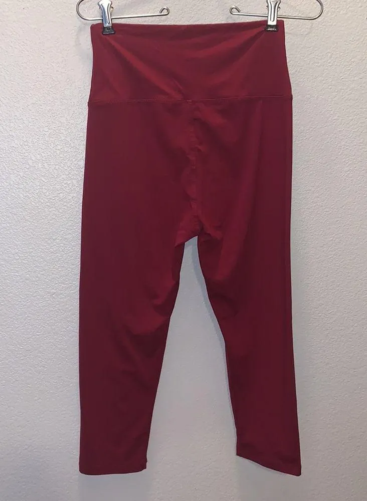 Amazon Red high waist capri yoga gym workout leggings - Image 4