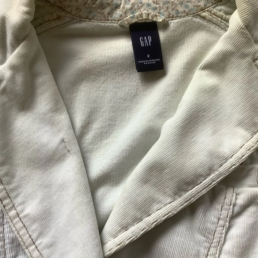 Vintage Gap corduroy jacket button down light blue cotton blend academia size 2 - Image 7