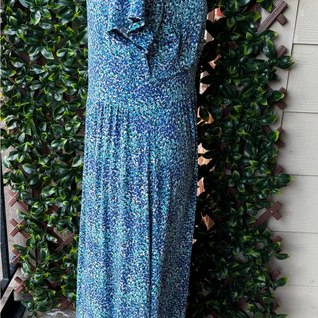 L.L. Bean Blue and White Maxi Dress Size M - Image 4