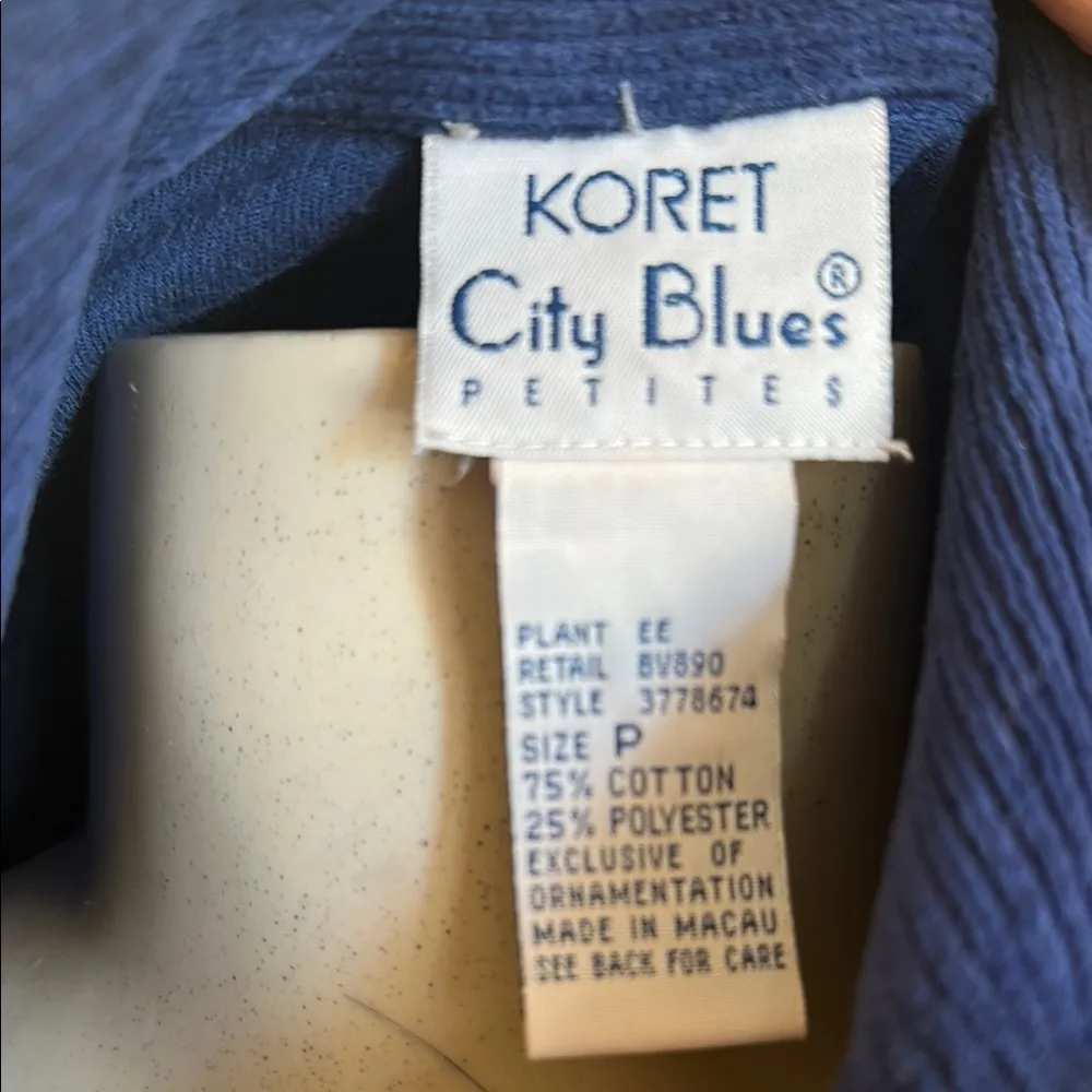 Koret City Blues Blue Sweater with Floral Embroidery Size 6P - Image 2