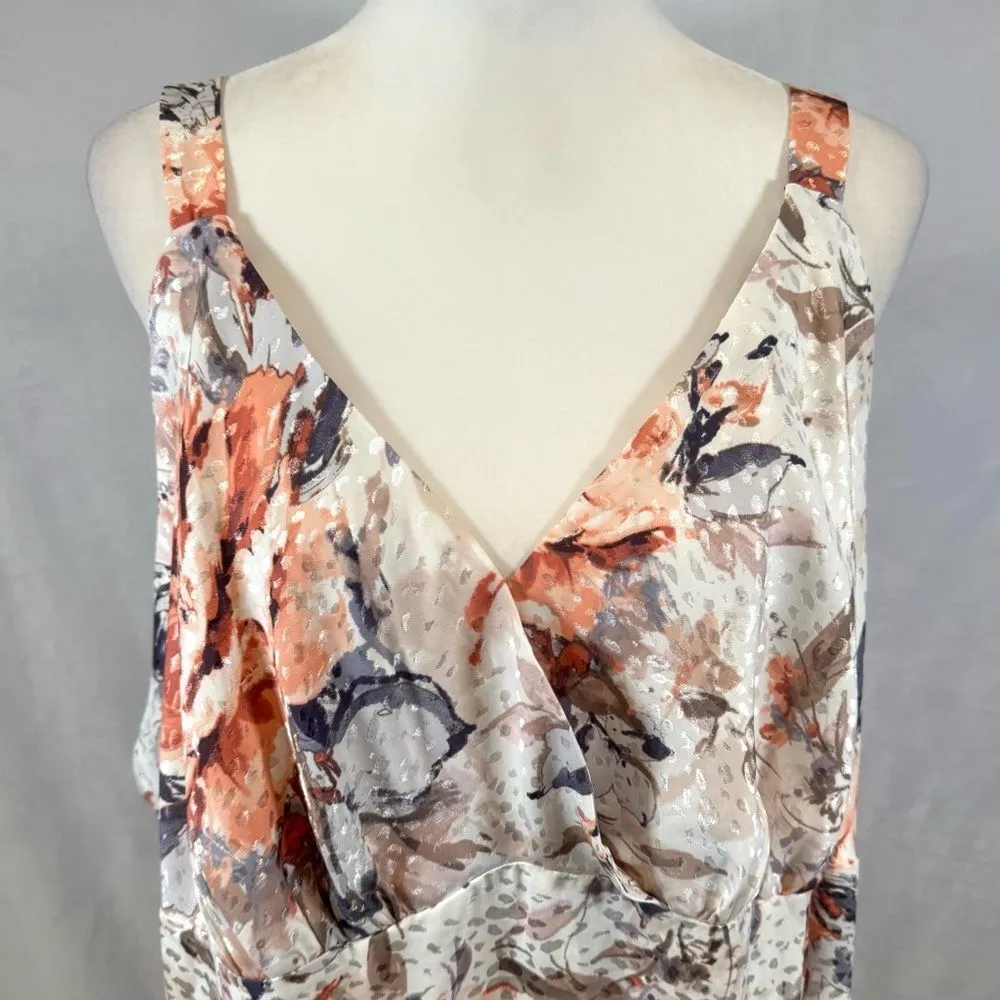 Cato beautiful pale blush satin textured floral midi dress size 26/28W NWT - Image 2