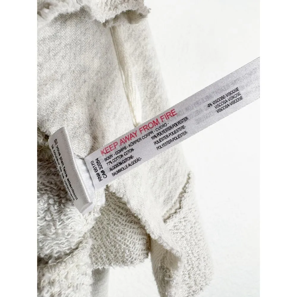 OU Out From Under Koa Open-Front Hoodie Sweatshirt Small Gray Cropped Loungewear - Image 7