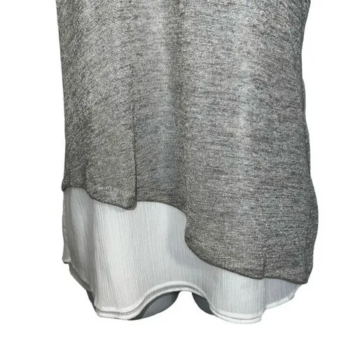 WHITE HOUSE BLACK MARKET Dove Gray Shimmer‎ Shell White Chiffon Lining EUC XS - Image 5