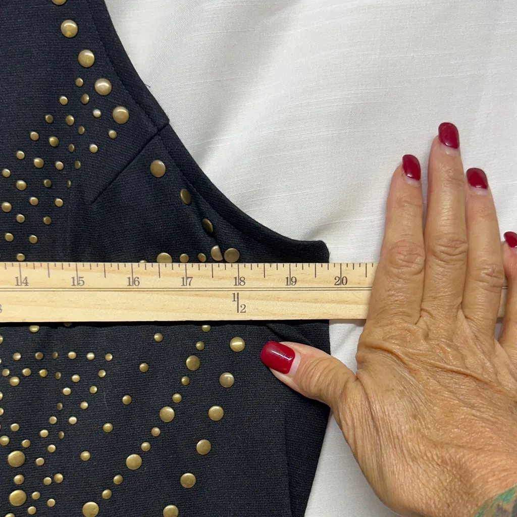 Nicole by Nicole Miller Black Dress with Gold Studs Size XL - Image 4