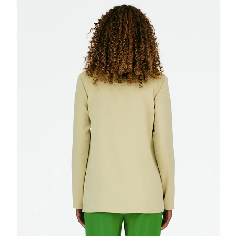 Tibi Soft Drape Slim Button Down Collared Shirt Top Clay Size 8 - Image 3