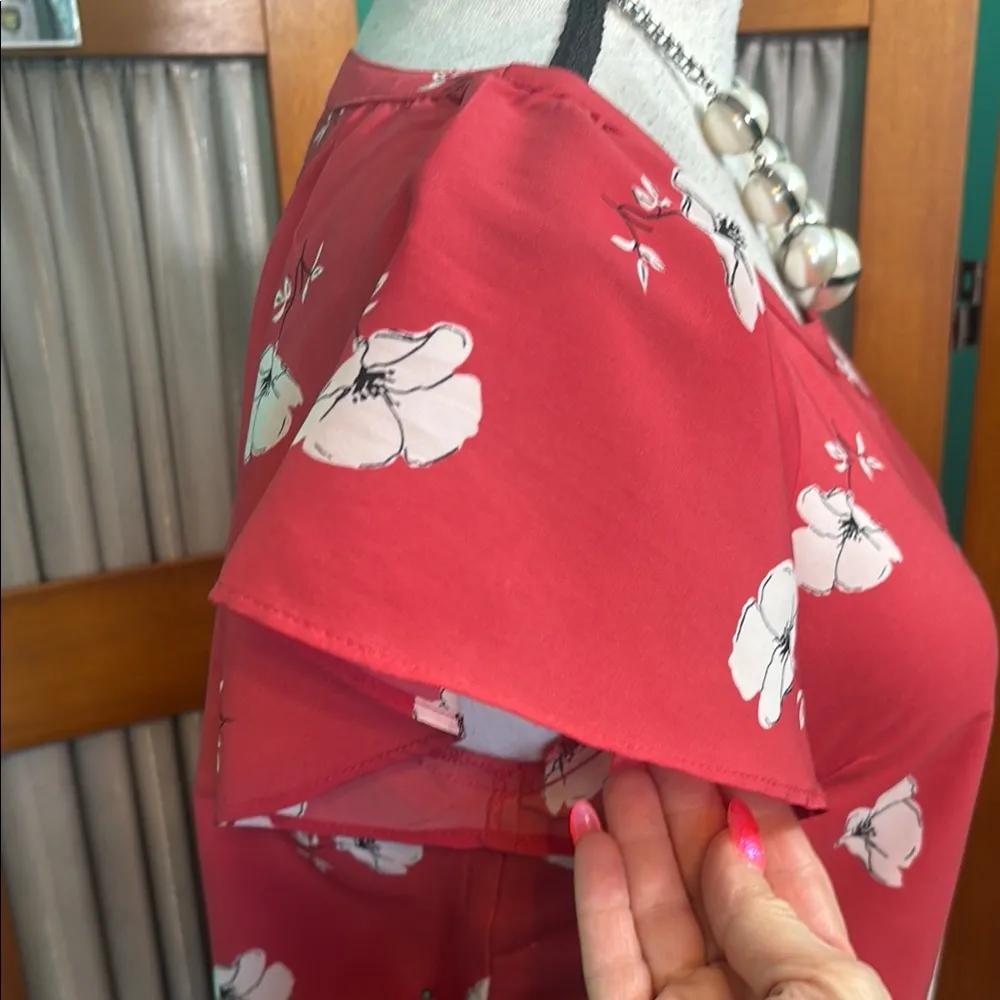 Abercrombie & Fitch Red Floral Midi Dress - Image 4