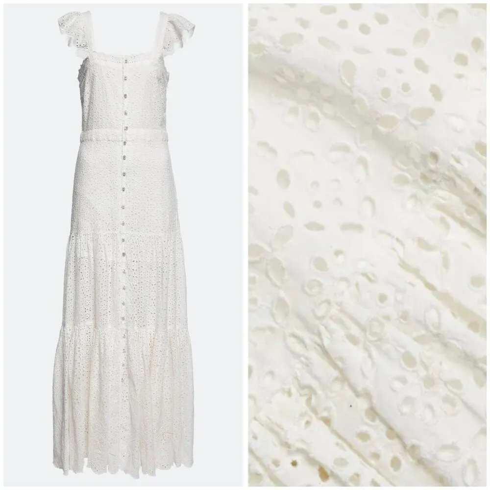 💕VERONICA BEARD💕 Aislin Broderie Anglaise Eyelet Cotton Maxi Dress White 6 NWT - Image 12