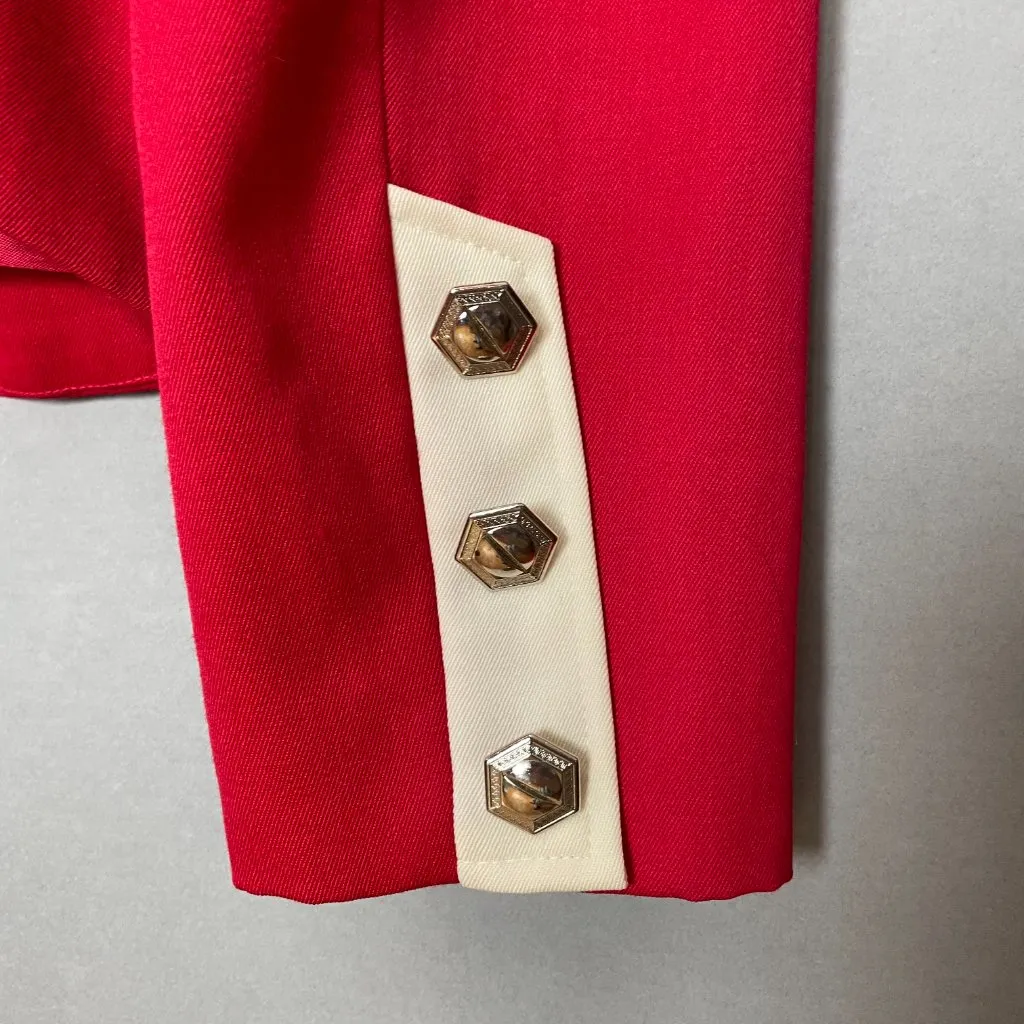 Vintage Blazer‎ Rodeo Queen Retro 90s Power Suit Large Buttons Bold Funky Woman Red - Image 12