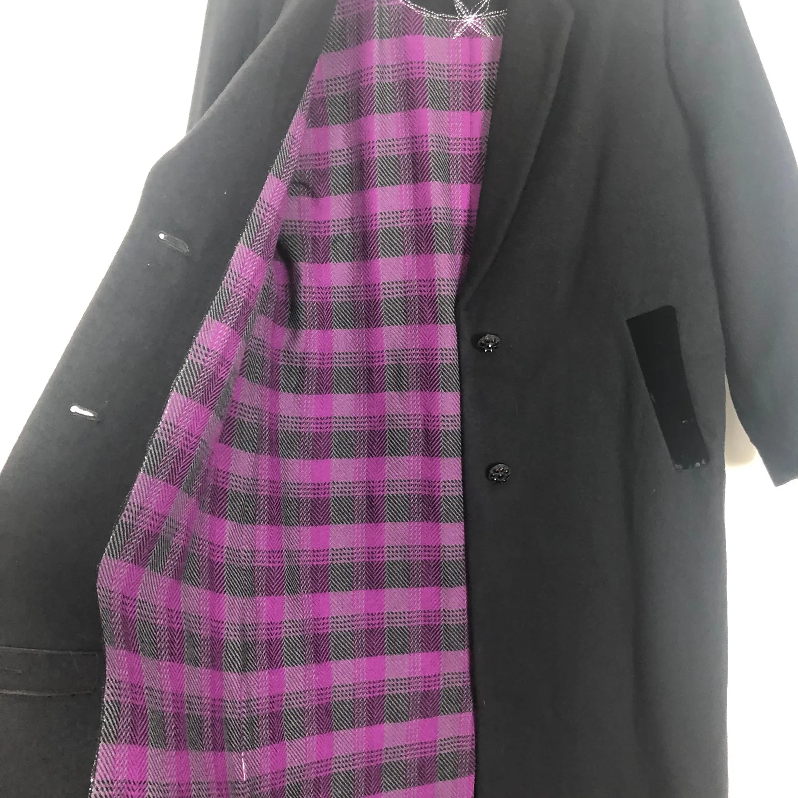 Vintage Liz Park Boutique Womens Long Old Money Wool Pea Coat Medium Formal Black - Image 11