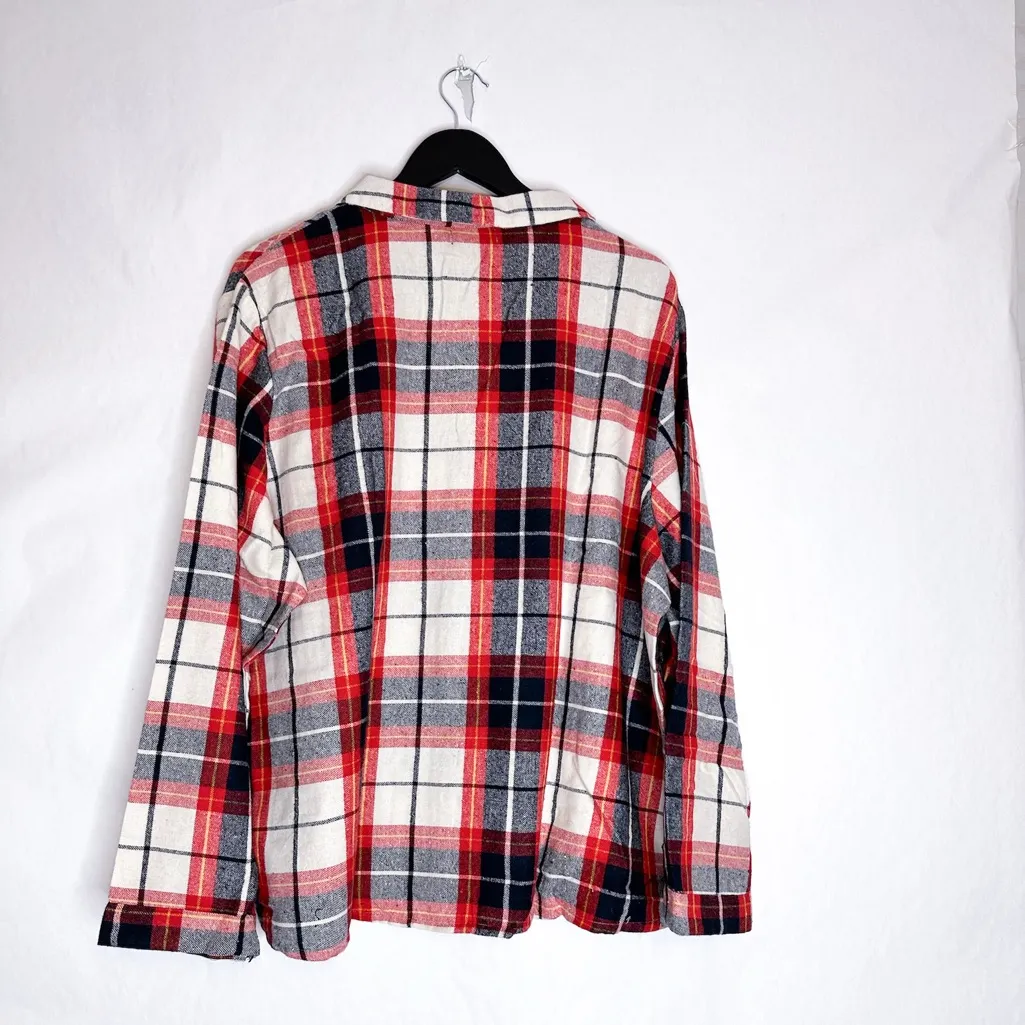 NWT PrettyLittleThing Plus Plaid Checked Pajama Top Button PJ Shirt 2XL Top Only - Image 7
