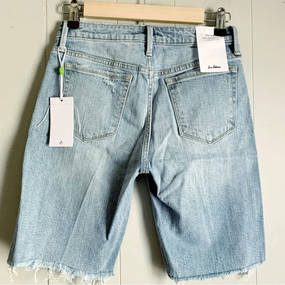 SAM EDELMAN Harriette Vintage Light Wash Bermuda Jean Shorts LOUIE 24 - Image 4
