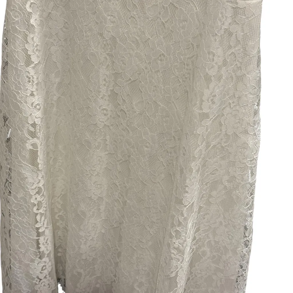 Beautiful White Lace Unbranded Elegant Dress Size 1X & Veil w/ Hair Comb - Image 3