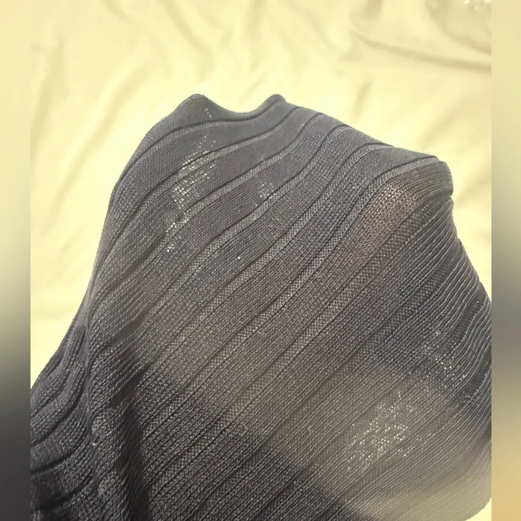 Prada Midnight Navy Blue Ribbed Knitted Pantyhose/Tights In size I(S) - Image 8