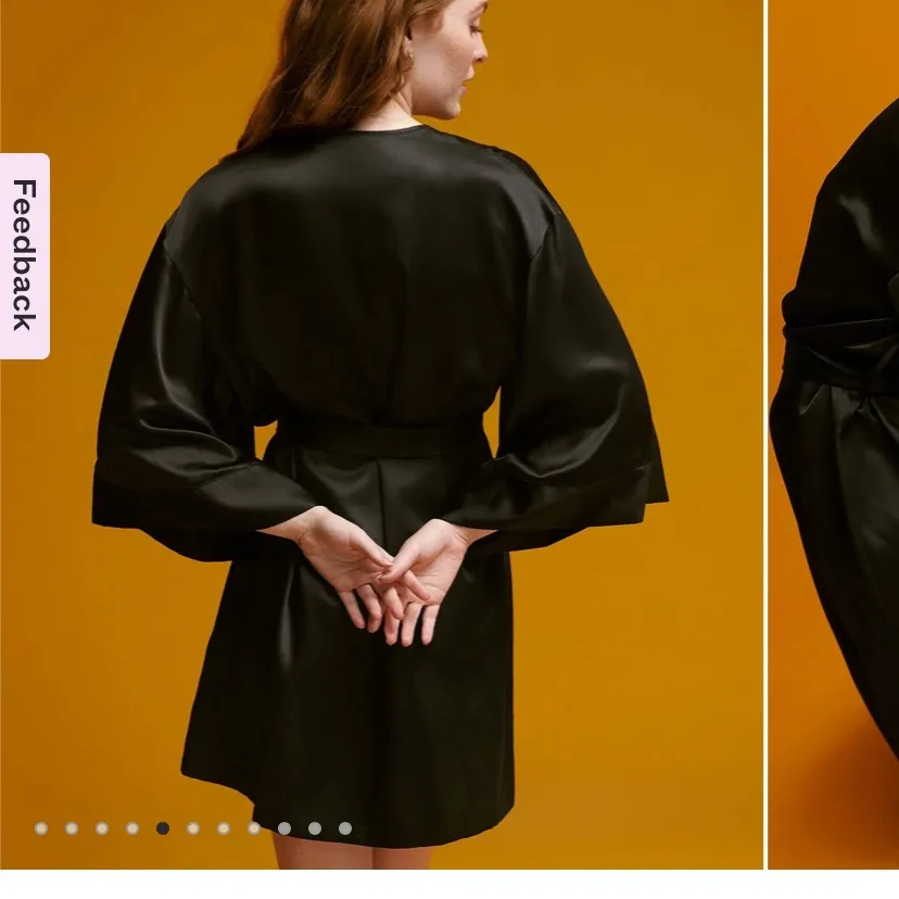 EUC ThirdLove Black Satin Robe, One Size - Image 8