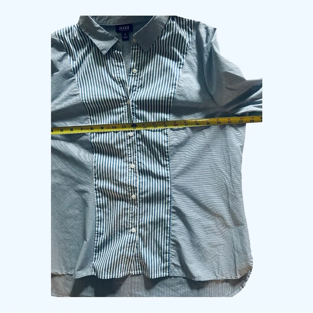 a.n.a  striped button down flare sleeve top Size Xl - Image 8