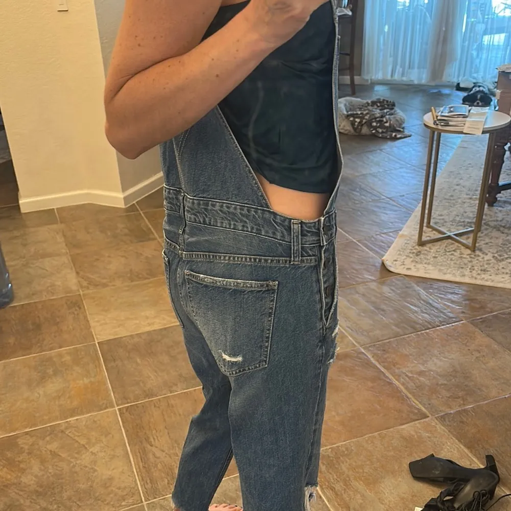 Abercrombie Distressed Denim Overalls small - Image 7