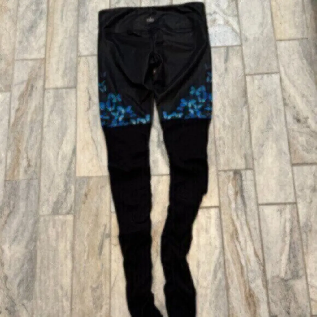 Alo Yoga women's S Goddess Gypset Ribbed Glossy Butterfly Activewear leggings - Image 2