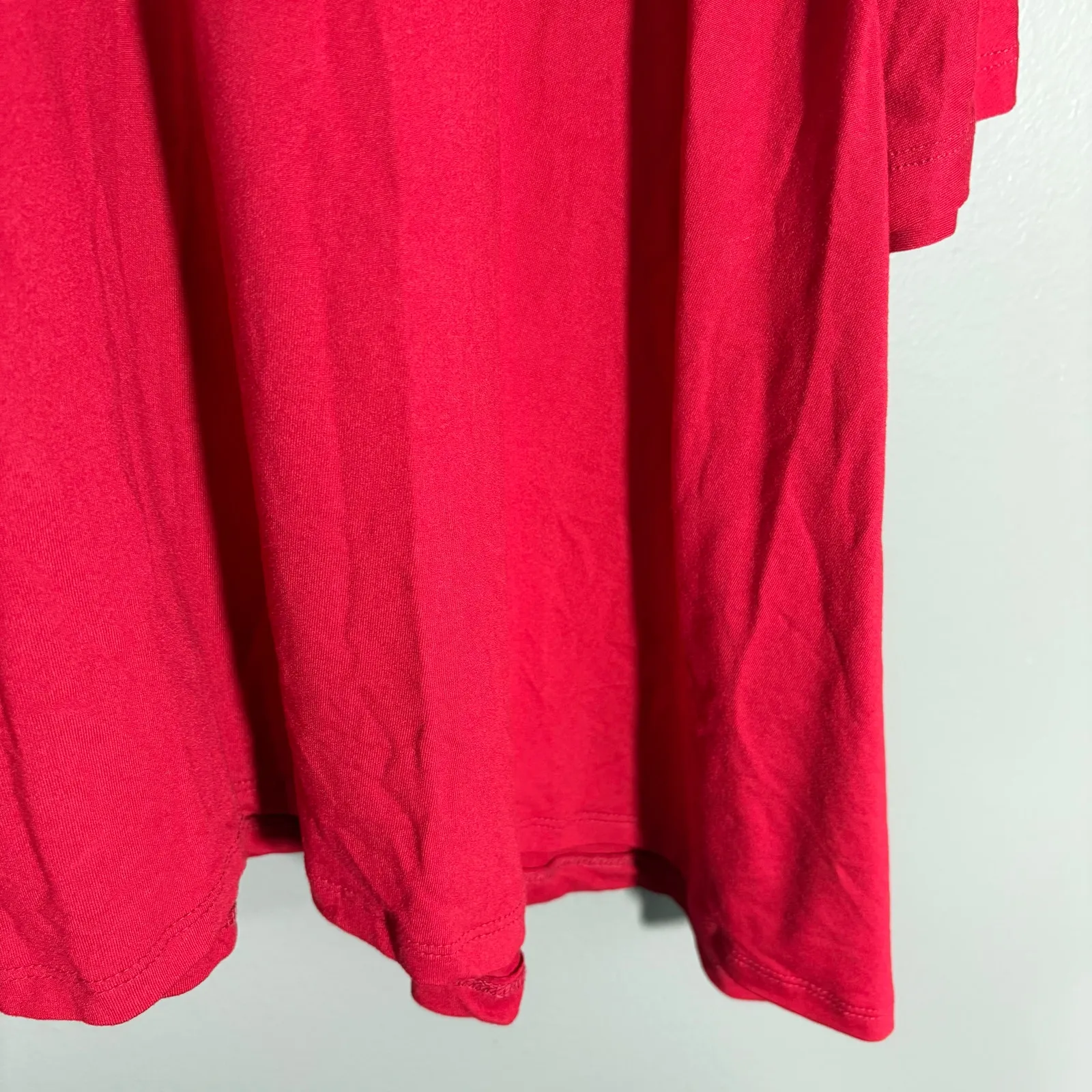 Eye Candy Y2K Sharkbite Hem Bright Red Minimalist Top - 2X - Women's Plus Size - Image 4