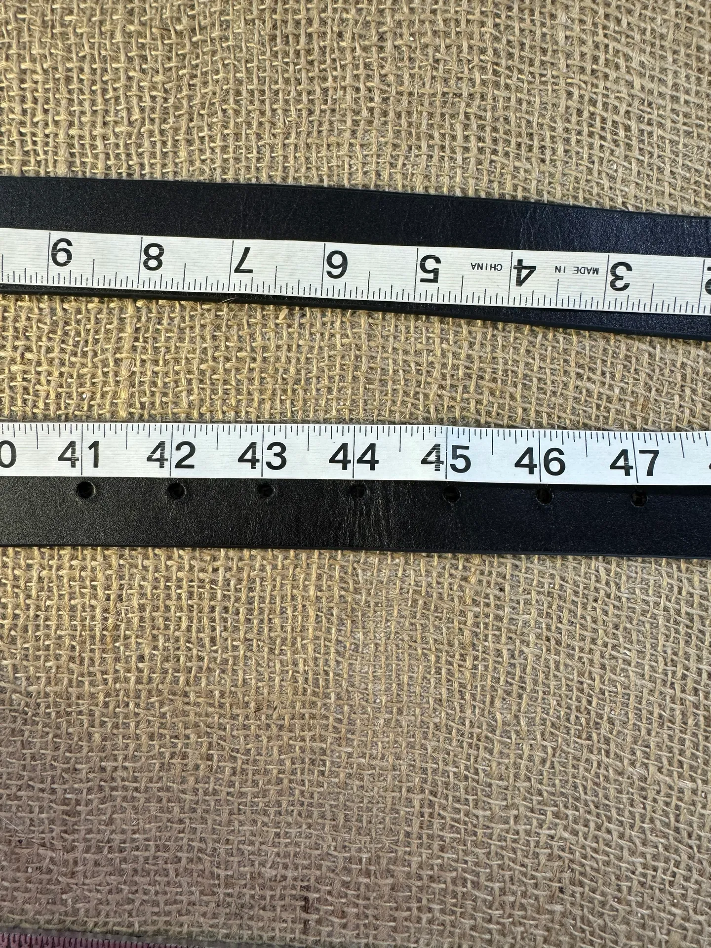 Lands'End  Black Leather Belt And Buckle L-XLrg 41-47 Inch - Image 3