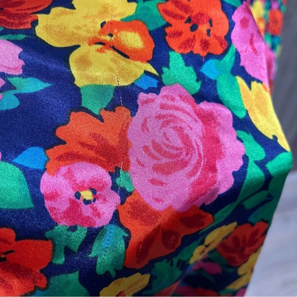 Vintage Victorias Secret Gold Label Floral Satin Sleep Shirt Womens Medium - Image 7