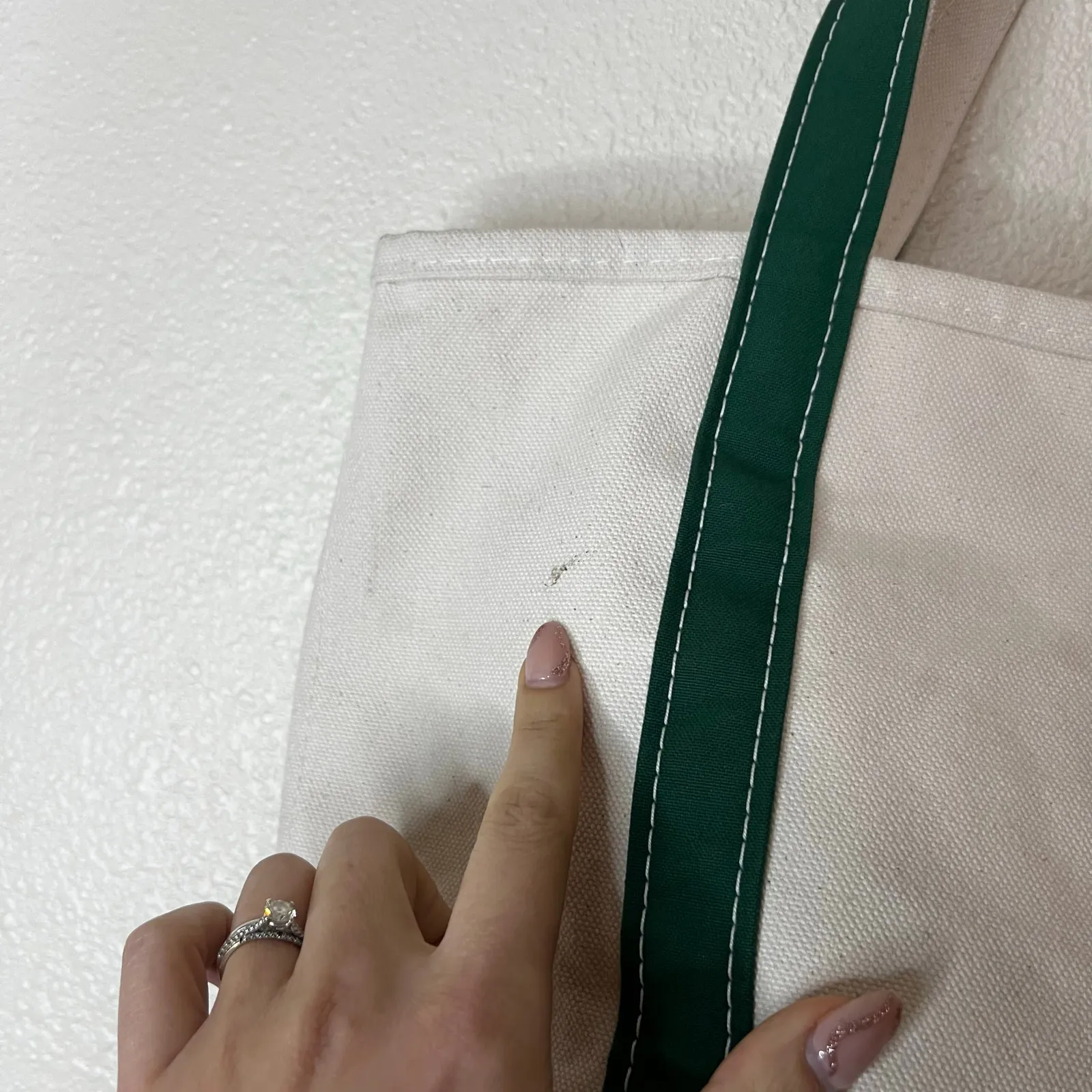 L.L.Bean Canvas boat and tote bag green california love made USA 1990s vintage - Image 6