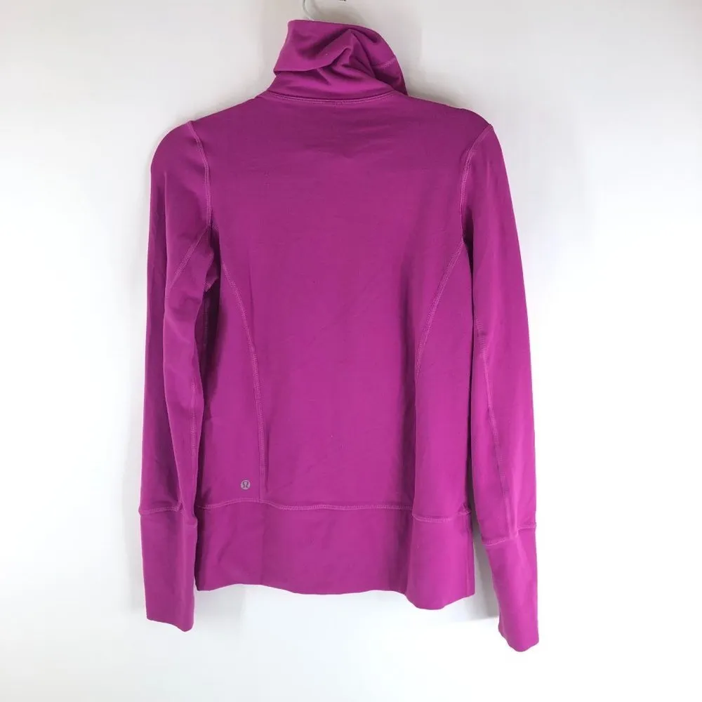 Lululemon Women's In Stride Jacket Full Zip Mock Neck Pockets Pink Black 6 - Image 2