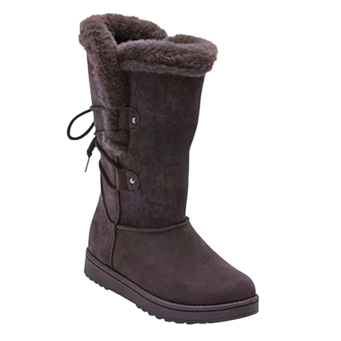 Arizona Shawner Suede Faux-Fur Lined Lace Up Winter Boots-  Color Truffle Size 8 - Image 3