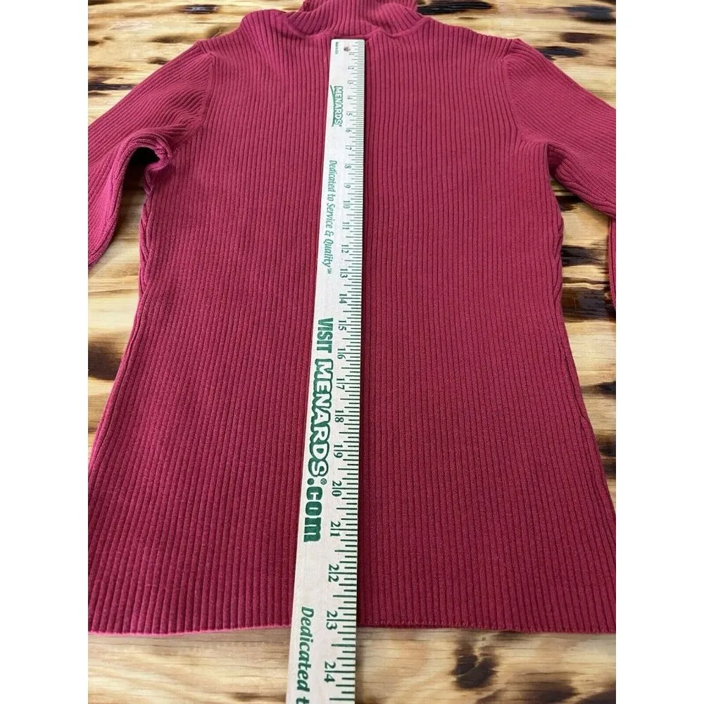 St. John’s Bay Womens Size Large Red Turtleneck Sweater Knit Long Sleeve Classic - Image 11