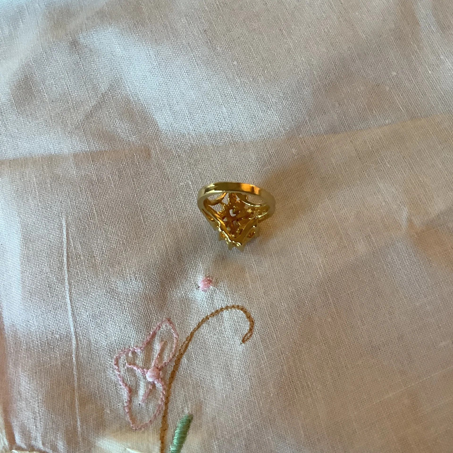 Hallmark Vintage Opal Pinky Ring Size 4.5 Gold Tone  Marker Multiple Gemstones - Image 10