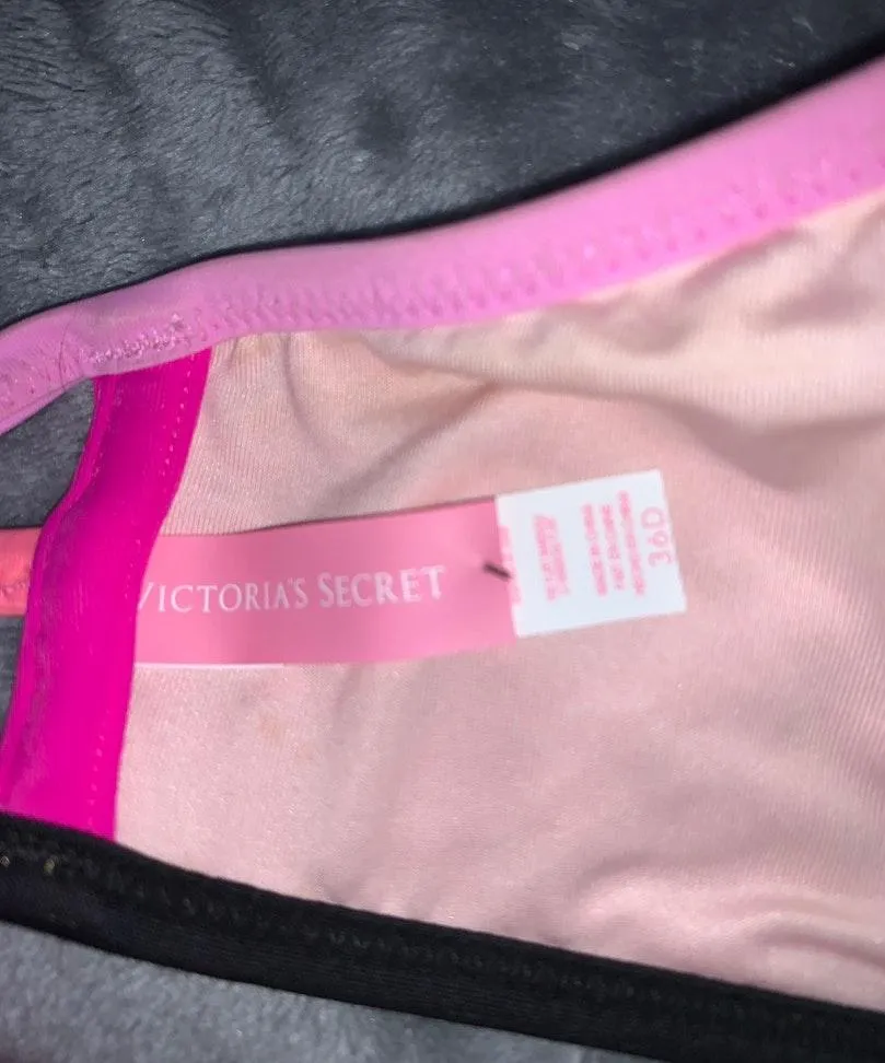 Pink And Black Victoria’s Secret Bikini Top 36D - Image 2